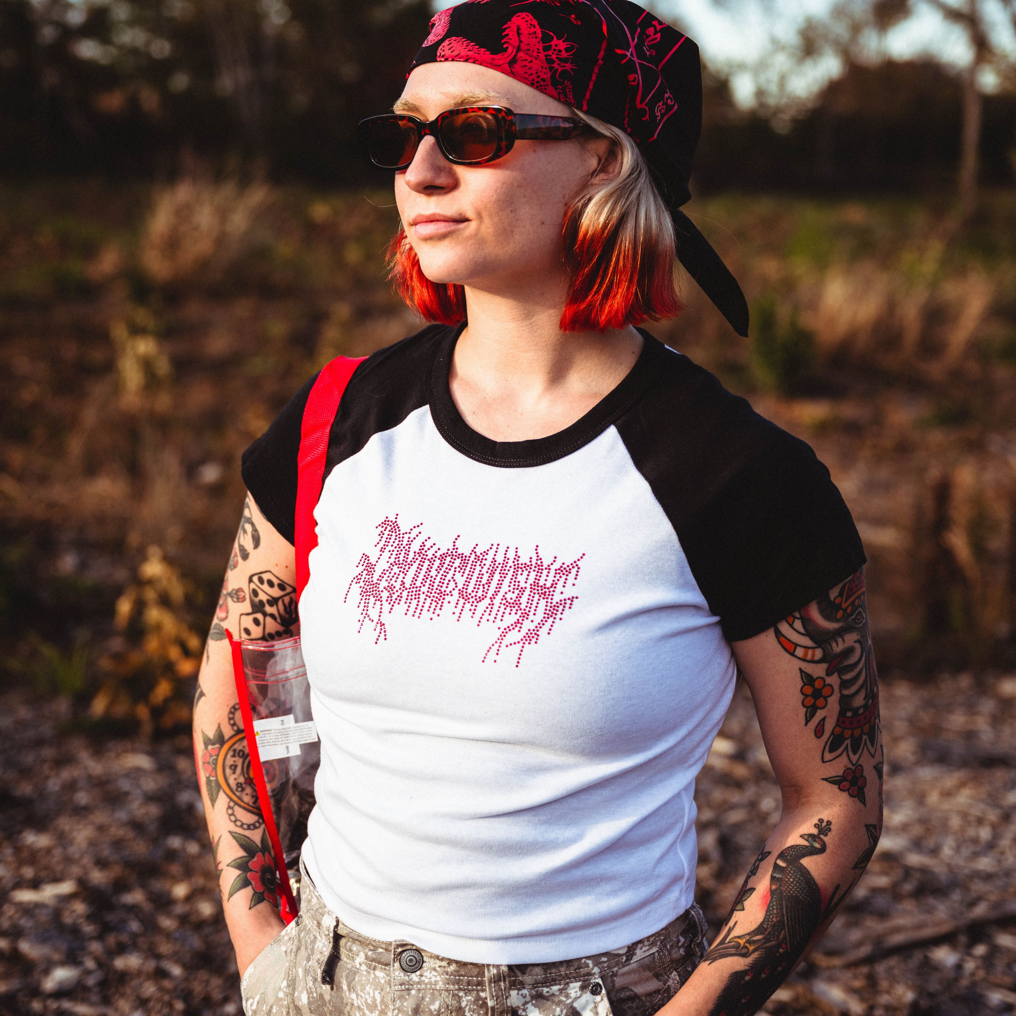 Dying Wish Rhinestone Raglan T-Shirt