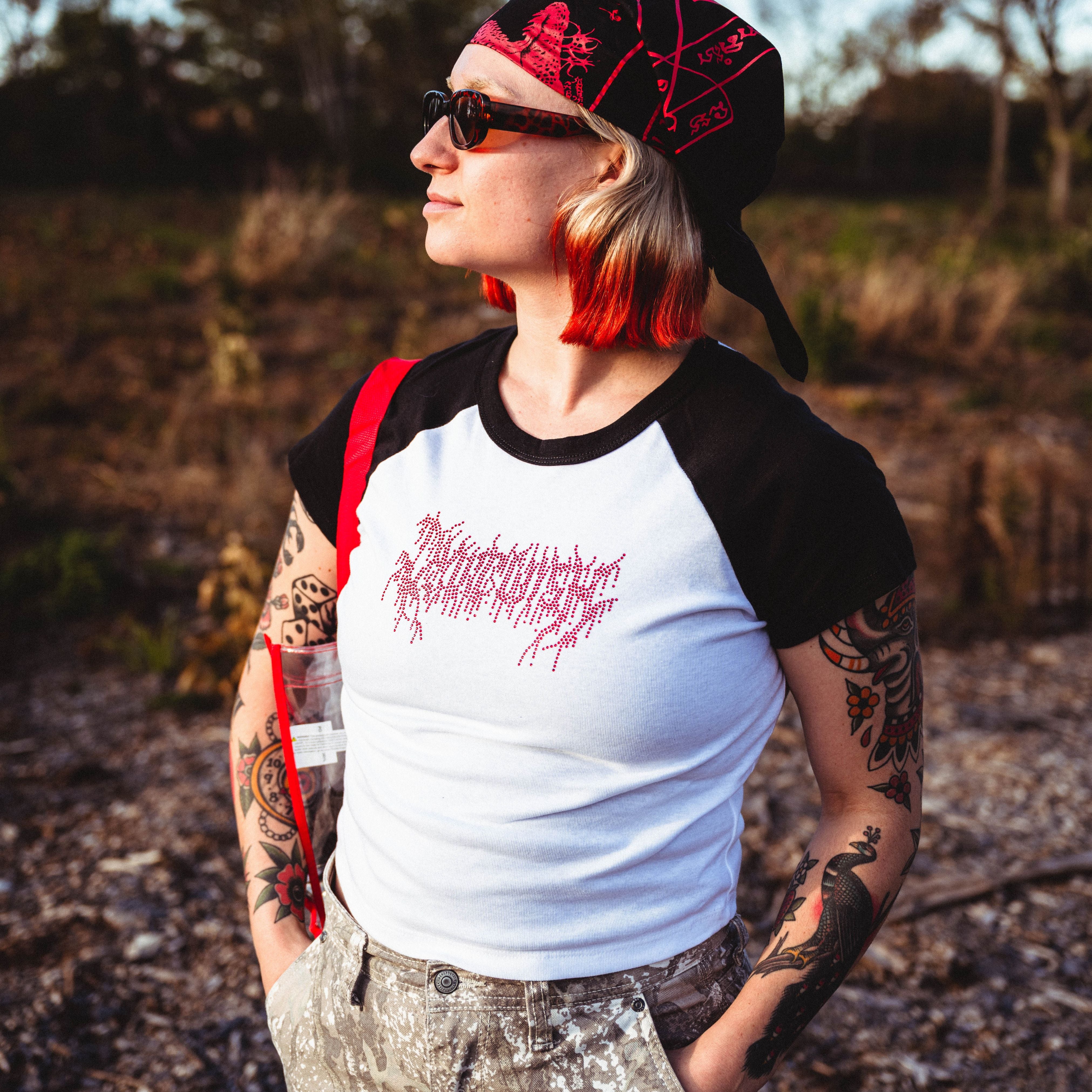 Dying Wish Rhinestone Raglan T-Shirt