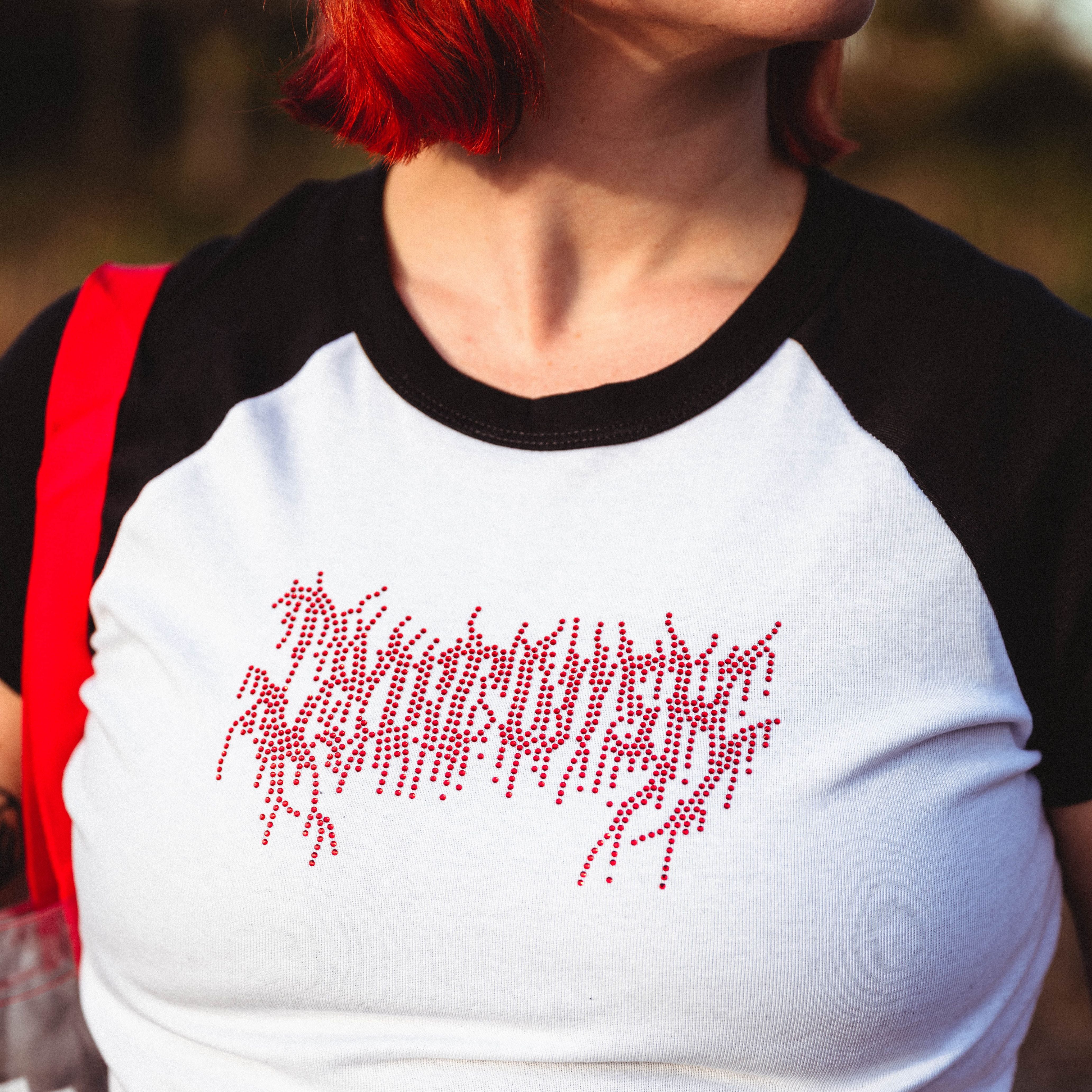 Dying Wish Rhinestone Raglan T-Shirt